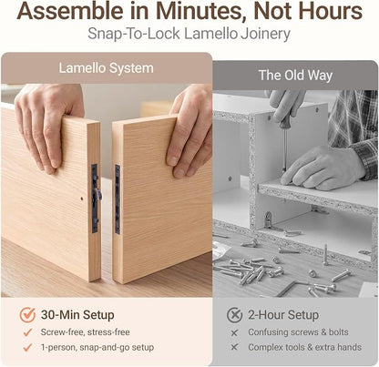 MAMAZING Keeva Pro 6-Drawer Baby Dresser with Changing Table, Easy Assembly | Washed Natural Wooden Nursery Dresser, Anti-Tip Design & Adjustable Feet, Dresser for Bedroom, Kids & Toddlers, 44" Wide