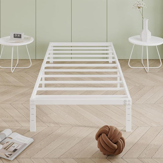 Cieemine 12 Inch Twin XL Bed Frames, Heavy Duty Metal Bed Frame Twin XL, No Box Spring Needed, Easy Assembly, Noise-Free, White