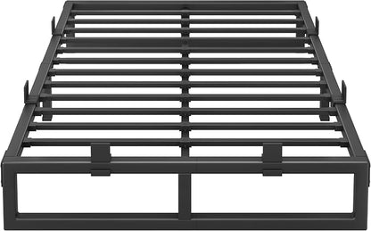 Queen Bed Frame, 12 Inch Metal Platform Bed Frames with Squeak Free U-Slot Design, 6 Non-Slip Guards, 3500lbs Heavy Duty Steel Slat Support, No Box Spring Needed, Under Bed Storage, Black