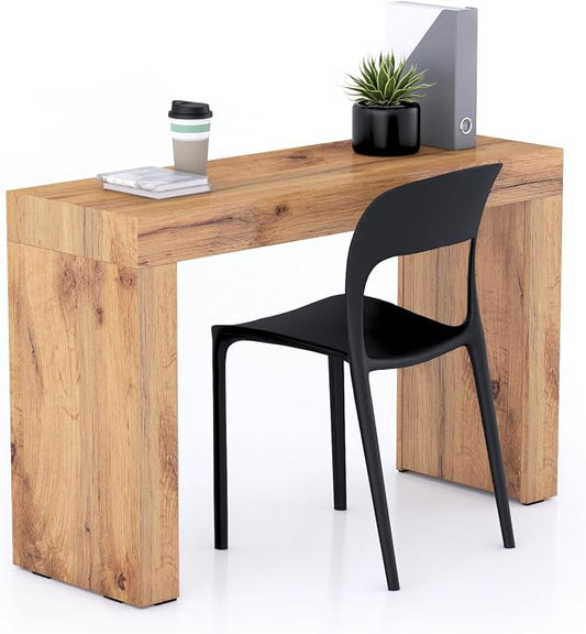 Mobili Fiver, Evolution Desk 47.2 x 15.7 in, Rustic Oak with Two Legs, Made in Italy