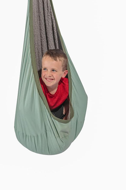 Sensory Pod Swing, Indoor Hanging Cocoon Chair with Memory Foam Cushioning, Kids Hammock Swing Chair