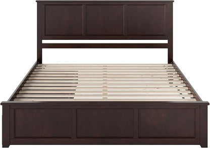 AFI, Madison King Solid Wood Platform Bed with Matching Footboard & Storage Drawers, Espresso
