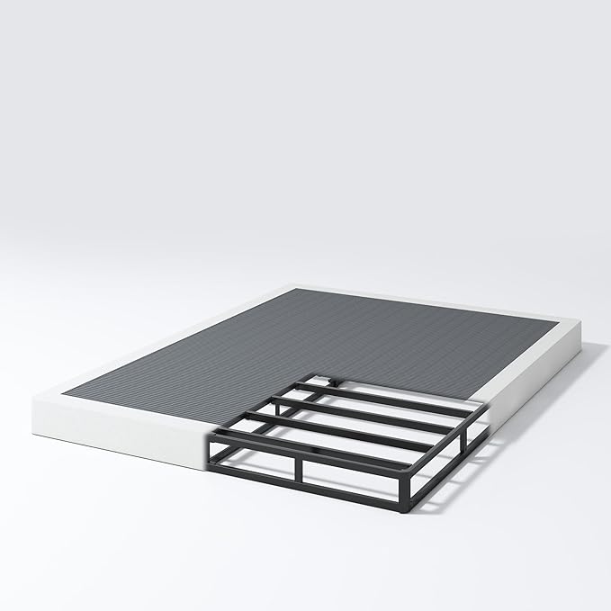 NHODIR 5 Inch Box Spring Full Size, Low Profile Metal Bed Base with Fabric Cover, Easy Assembly, Noise Free