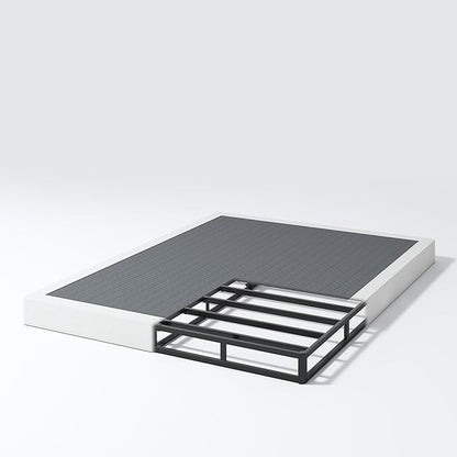 NHODIR 5 Inch Box Spring Full Size, Low Profile Metal Bed Base with Fabric Cover, Easy Assembly, Noise Free