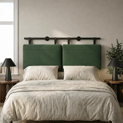 Queen Headboard only, Wall Mounted Headboard for Adjustable Bed, Hanging Head Board for Queen Size Bed Upholstered Headboard Cabeceras De Cama for Bedroom, Dorm, Guest Room, Green