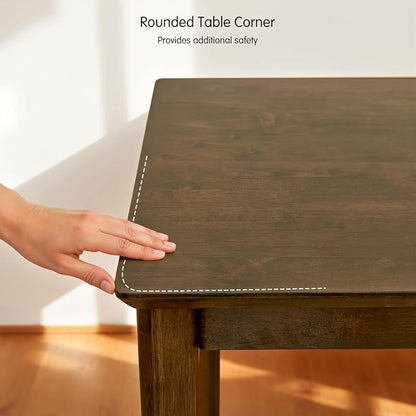 Hokway Dining Table for 4, 43 Inch Rectangular Solid Wood Kitchen Table for Small Space, Modern Dinner Table for Dining Room, Living Room, Office, Oak