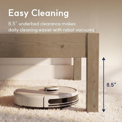 LIFEMENT King Bed Frame Classic Wood Platform, Noise Free, Under Bed Storage, No Box Spring Needed, Easy Assembly, Gray