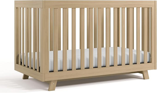 Storkcraft Beckett 3-in-1 Convertible Crib – GREENGUARD Gold Certified, Fits Standard Crib Mattress, Converts to Toddler Bed and Daybed, 4 Mattress Heights, Grow-with-Me Design (Driftwood)
