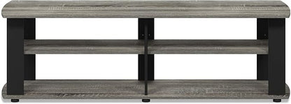 Furinno Nelly TV Stand, 3-Tier Entertainment Center with Open Shelves Storage, TV Console for TV up to 50 Inch, Soft Edges, for Living Room, Bedroom, French Oak