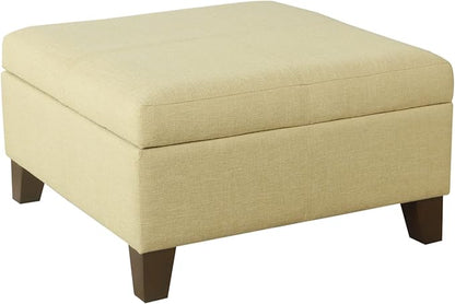 HomePop 28" Woven Square Storage Ottoman - Tan
