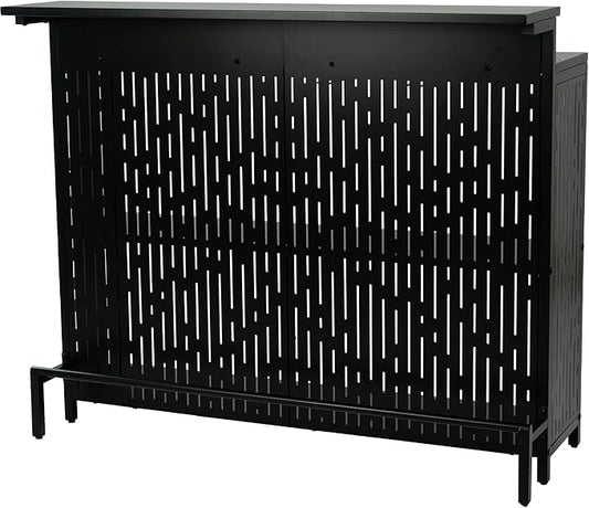 Kozyard Home Bar Cabinet with Storage Cabinet and Shelves, Black Indoor Bar Cabinet for Kitchen, Dining Room, Living Room, Home Bar Furniture