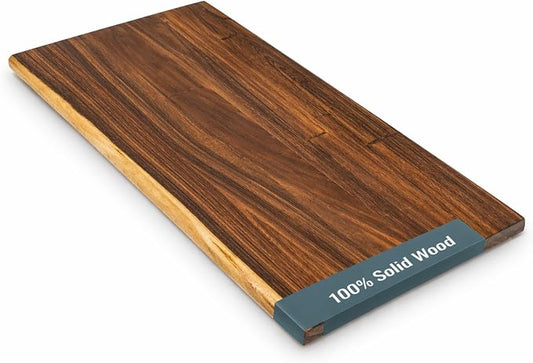 Walnut Solid Wood Table Top – Live Edge Wood Slab for Desktop, Countertop, Laundry, Dining Table, RV Table Top – 25" D x 38" W, Fully Finished and Scratch Resistant