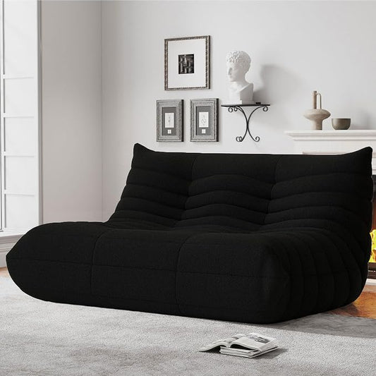 WHGBJA Bean Bag Chairs for Adults with Memory Foam Couch, Loveseat Sofa Chair for Bedroom, Living Room, Reading, Gaming Floor Sofa Couch, Boneless, Comfy