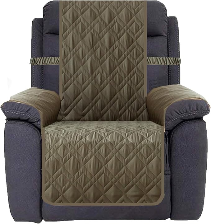 Ameritex Waterproof Nonslip Recliner Cover Stay in Place, Dog Chair Cover Furniture Protector, Ideal Recliner Slipcovers for Pets and Kids (Green, 23")