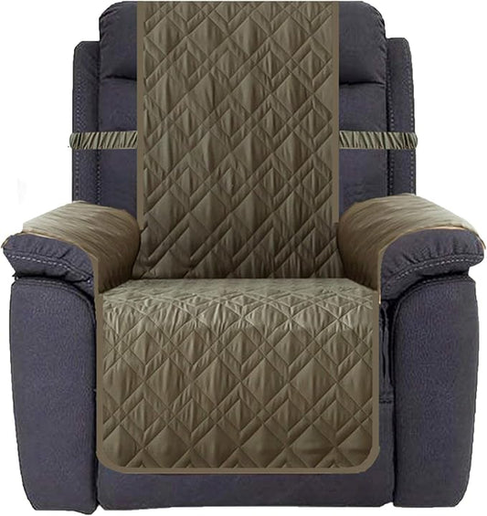 Ameritex Waterproof Nonslip Recliner Cover Stay in Place, Dog Chair Cover Furniture Protector, Ideal Recliner Slipcovers for Pets and Kids (Green, 23")