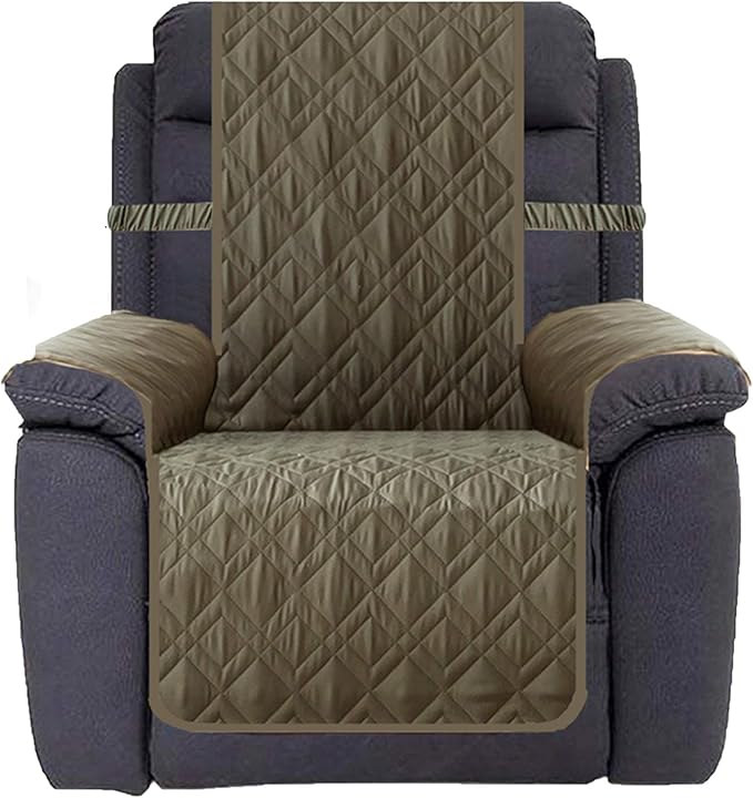 Ameritex Waterproof Nonslip Recliner Cover Stay in Place, Dog Chair Cover Furniture Protector, Ideal Recliner Slipcovers for Pets and Kids (Green, 30'')