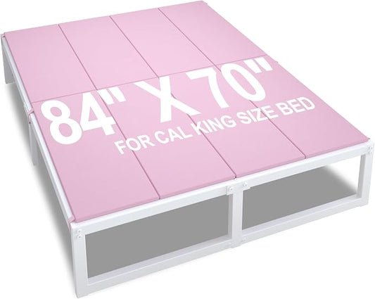 Lutown-Teen Bunkie Board California King Under Mattress High-Density Polymer Cal King Bunkie Board Anti-Sag, Breathable, Moisture Resistant, Noise Minimizing, Pink