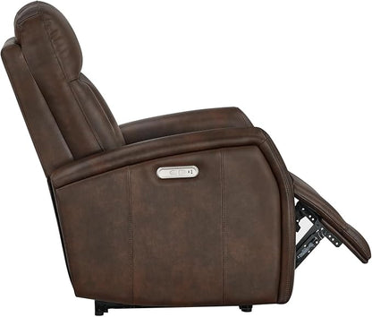 KISLOT Wall Hugger Power Recliner Chair with USB & Type-C Ports Faux Leather Recliner 135° Reclining Small Space Electric Sofa for RV Living Room Bedroom