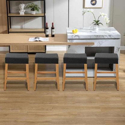 YISUN Stool Covers Rectangle - 4 Pack Stretch Waterproof Saddle Seat Cover Counter Bar Stools Bar Chairs Covers Kitchen Island Chairs Cushion Protector