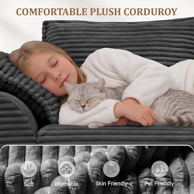Upgrade Boneless Couch with Storage, Extra Deep&High Seat Modular Sectional Sofa 3 Seater L Shaped Cloud Couch with Ottoman, Tool-Free Assembly Sectional Couches for Living Room, Dark Grey