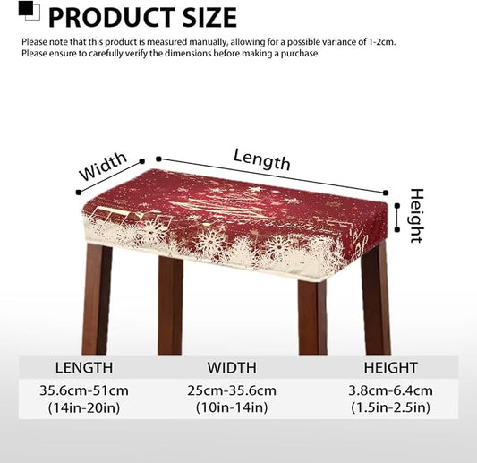 Bar Stool Covers Rectangle Christmas Decoration Bar Stool Seat Covers Red Xmas Tree Vanity Chair Cover Rectangle 2 Pack Counter Stool Bar Chair Cover for Kitchen Pub Dining Room