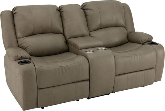 RecPro Charles 70" Powered Double RV Wall Hugger Reclining Sofa | Loveseat | RV Furniture (Putty)