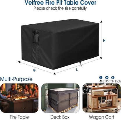 Customized Fire Pit Cover for Outdoor Firepit Rectangular/Round, Personalized Heavy Duty Waterproof Cover for Gas Fire Pit Table/Fireplace/Propane Firepit/Bonfire Fire Stove/Patio Fire Bowls