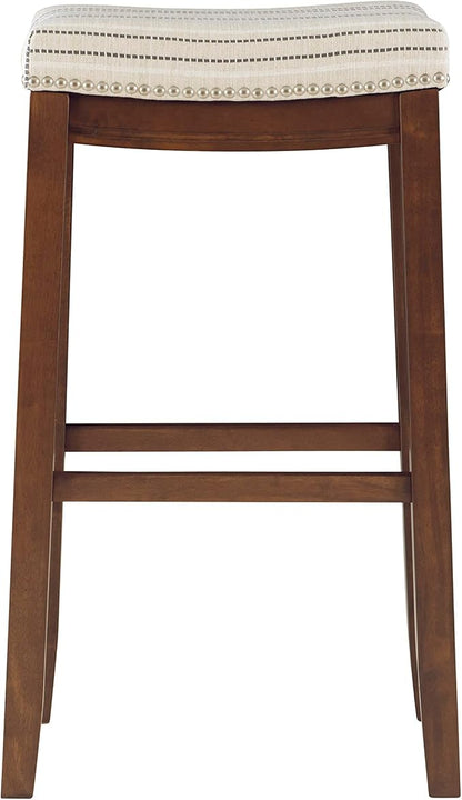 Linon Home Décor Linon 32.5" Backless Claridge Stool Rustic, Natural Bar