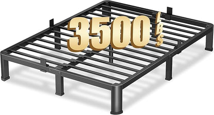 VIPSHOW 10 Inch Full Heavy Duty 3500 lbs Bed Frame with Round-Corner Legs & Anti-Squeak Design – Quick Assembly Metal Platform, No Box Spring Needed