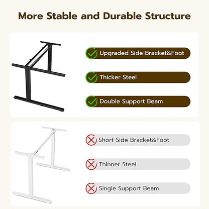 Acrolix L Shaped Electric Standing Desk - 51x31.5 Inch Reversible Corner Sit Stand Desk with Hook&Cup Holder,Electric Height Adjustable Table,for Small Home Office&Bedroom Computer Desk, White