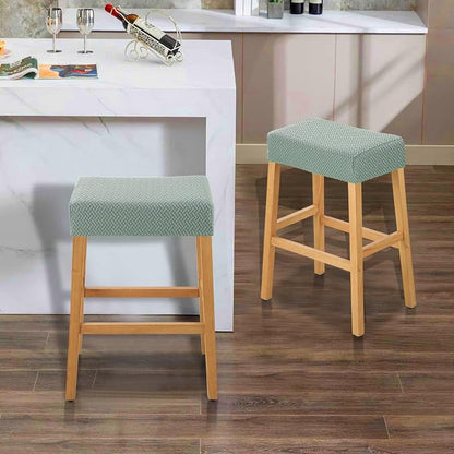 YISUN Stool Covers Rectangle - 2 Pack Stretch Waterproof Saddle Seat Cover Counter Bar Stools Bar Chairs Covers Kitchen Island Chairs Cushion Protector
