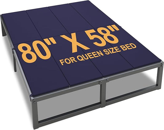 Lutown-Teen Bunkie Board Queen High-Density Polymer Bed Support Bunkie Board Queen Size Anti-Sag, Breathable, Moisture Resistant, Noise Minimizing, Blue