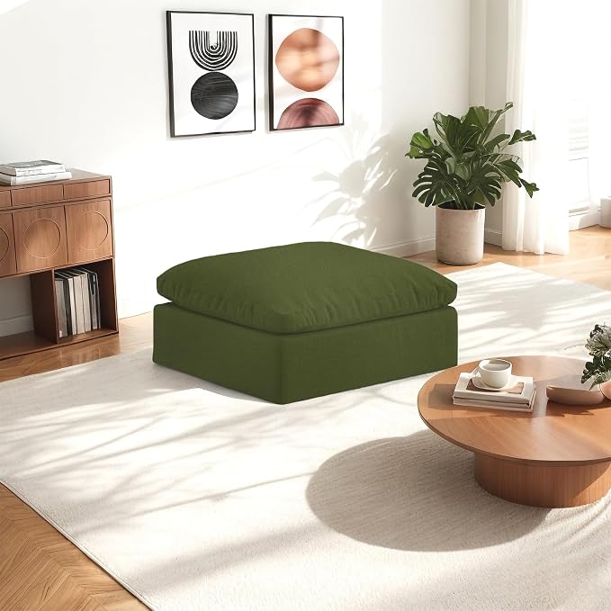 Oversize Cloud Modular Sectional Sofa,Chaise Down Filled Comfort Sofa Detachable Couch Cushion Covers for Living Room Apartment,Green