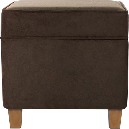 HomePop 18" Classic Square Storage Ottoman - Chocolate Brown Velvet