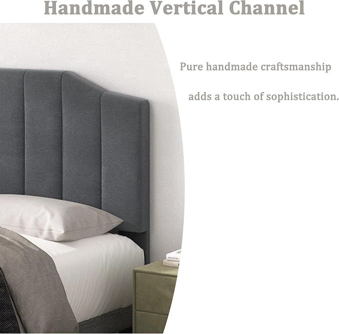 Befurtori Upholstered Accent Headboards (Dark Gray, Queen/Full)