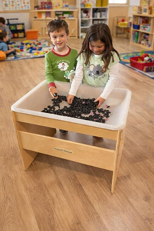 Kids' Station Pre-K Sensory Sand/Water Table with Real Birch Plywood, Ready to Assemble