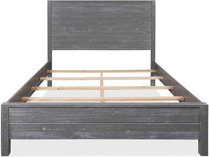 Grain Wood Furniture Montauk Solid Wood Bed, King Size, Rustic Grey
