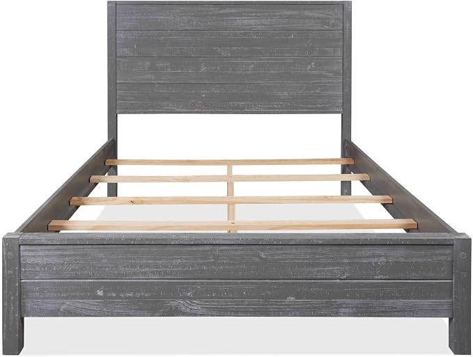 Grain Wood Furniture Montauk Solid Wood Bed, Queen Size, Rustic Grey