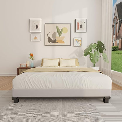FMDMR 4 Inch Queen Box Spring, Low Profile Box Spring Queen Only, Heavy Duty Mattress Foundation Metal Bed Base with Fabric Cover, Easy Assembly, Non-Slip, Noise Free