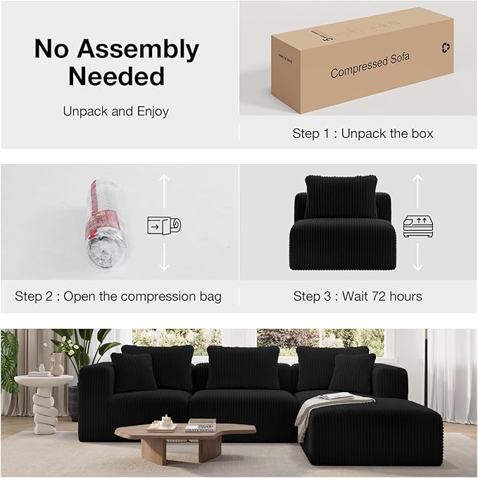Novilla Modular Sectional Sofa, Modern Cloud Sectional Couch with Smarts Coil® Support, Upholstered Boneless Couch for Living Room Apartments Bedroom, No Assembly Required (Right-Arm Chair)