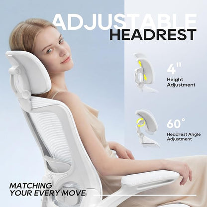 Ergonomic Office Chair for Long Hours, Full-Body Support, Relieve Neck & Back Pressure, 330LBS Capacity, Ideal for Home Office, Office & Study