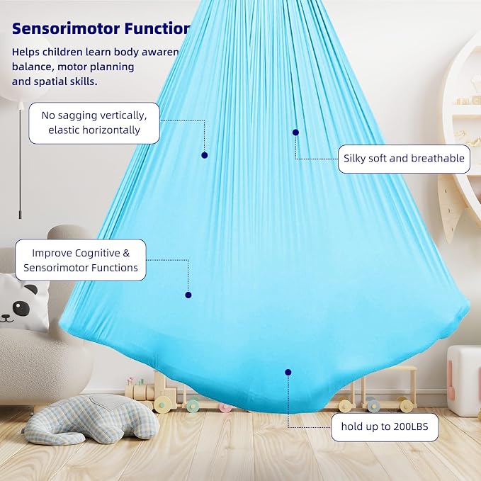 Sensory Swing Chairs for Kids, Indoor & Outdoor Hanging Therapy Cuddle Hammock Swing Seats for Child Teens with Autism, ADHD, Aspergers, Sensory Integration