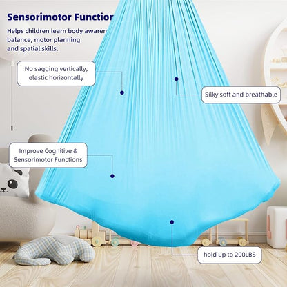 Sensory Swing Chairs for Kids, Indoor & Outdoor Hanging Therapy Cuddle Hammock Swing Seats for Child Teens with Autism, ADHD, Aspergers, Sensory Integration