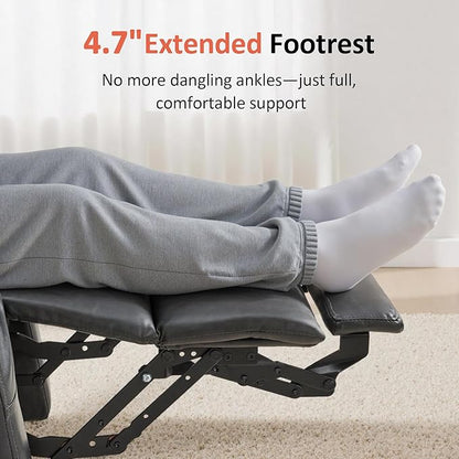 MCombo Large Power Lift Recliner Chair for Elderly, Lift Chair with Heat and Massage for Tall People, Extended Footrest, USB & Type C Ports, Cup Holders, Faux Leather 7516 (Large, Grey)
