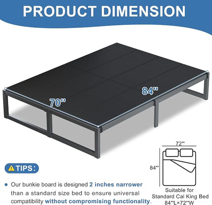 Lutown-Teen Bunkie Board California King Under Mattress High-Density Polymer Cal King Bunkie Board Anti-Sag, Breathable, Moisture Resistant, Noise Minimizing
