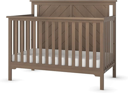 Child Craft Hampton Flat Top 4-in-1 Convertible Crib, Baby Crib Converts to Day Bed, Toddler Bed and Full Size Bed, 3 Adjustable Mattress Positions, Non-Toxic, Baby Safe Finish (Dusty Heather)