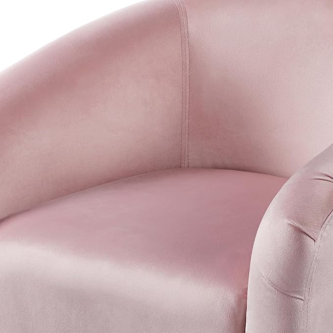 Topeakmart Velvet Accent Chair, Modern Club Chair Upholstered Armchair with Solid Legs Comfy Sofa Chair for Living Room/Bedroom/Waiting Room, Pink
