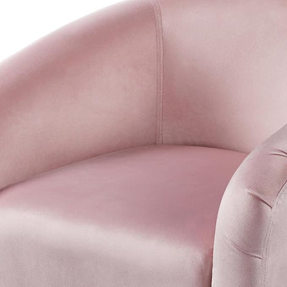 Topeakmart Velvet Accent Chair, Modern Club Chair Upholstered Armchair with Solid Legs Comfy Sofa Chair for Living Room/Bedroom/Waiting Room, Pink