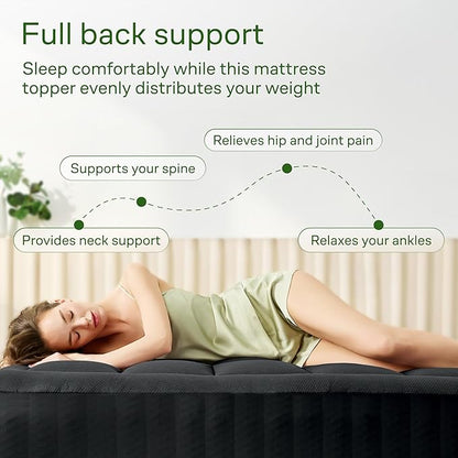 Niagara Sleep Solution Ultra Soft California King Size Mattress Topper - Rayon Derived from Bamboo Pillow Top Mattress Pad for Back Pain Relief - Naturally Cooling for Hot Sleepers, Black