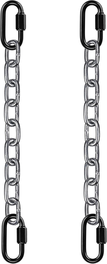 BeneLabel 2Pcs 28 inch Silver Hanging Chain Kits with 4 Carabiners 1000 LB Capacity Heavy Duty Hanging Hammock Chair Hardware Swing Extender Chain for Hanging Chair, Punching Bags, Porch Swing